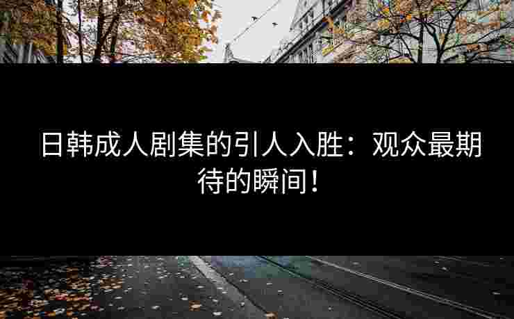 日韩成人剧集的引人入胜：观众最期待的瞬间！