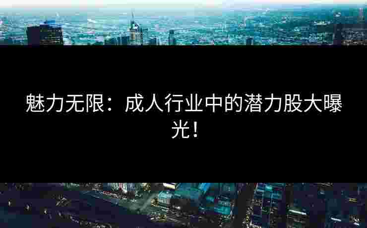 魅力无限：成人行业中的潜力股大曝光！